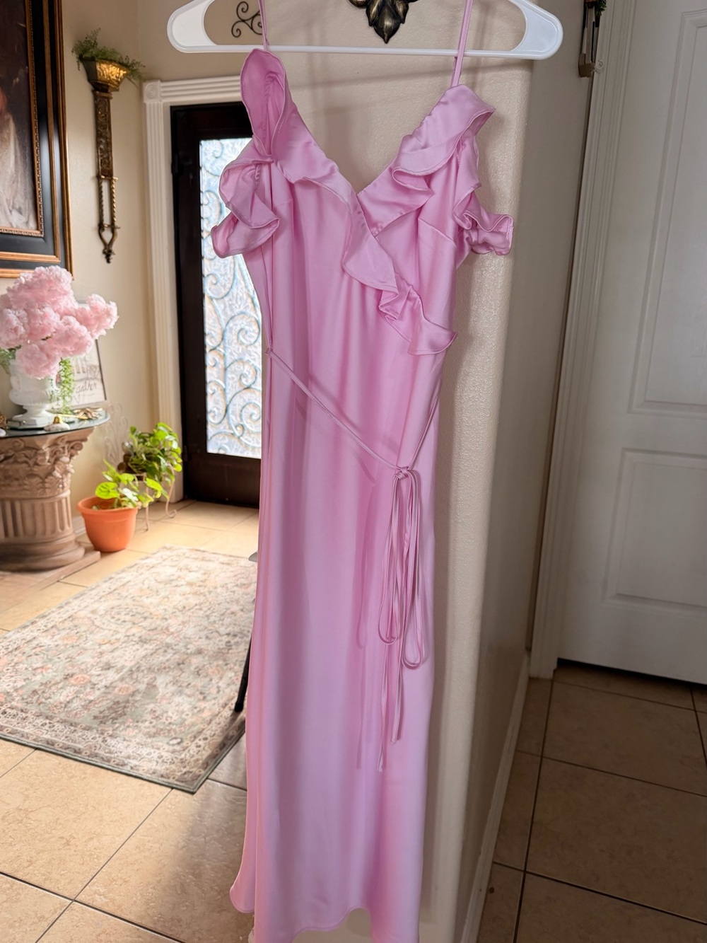a new day Pink Slip Dress with Ruffle Trim